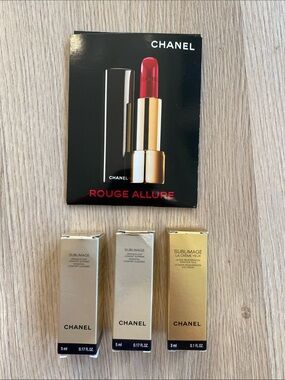 Chanel Sublimage Skincare & Rouge Allure Lipstick Sample Set